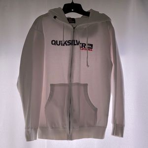 Quicksilver - great condition white zip-up hoodie